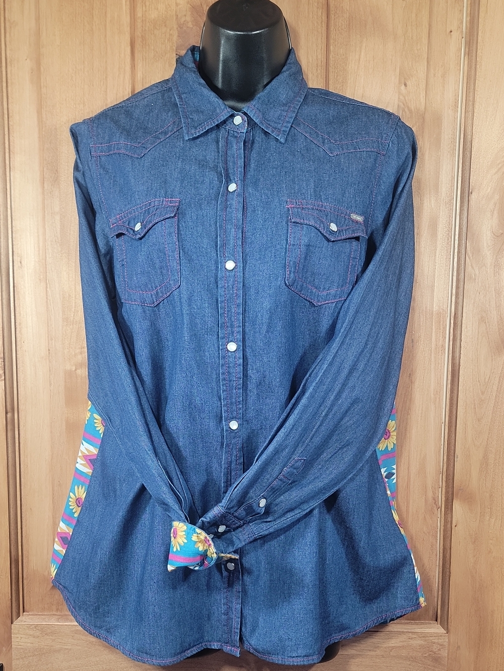 Tin Haul Denim & Southwest Print Snap Down